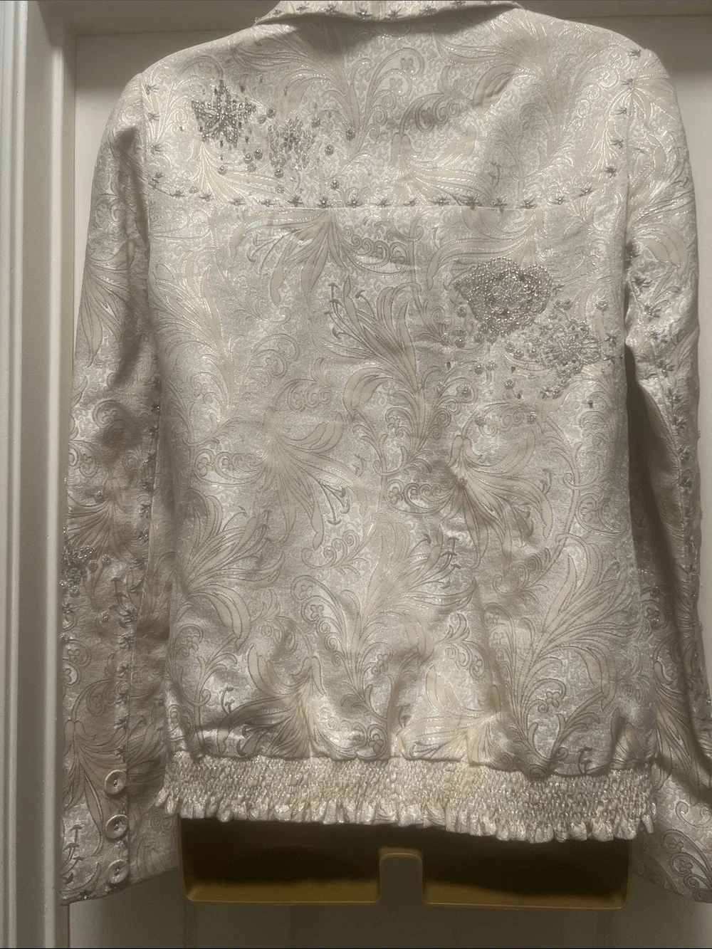 American Retro Ivory Embroidered Blazer Jacket (Bin 6-021)